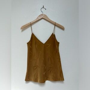 100% Silk Vintage Elements Gold Printed Camisole Top